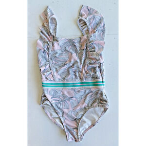 Shade Critters Monstera Leaf Ruffle Shoulder Swimsuit 6